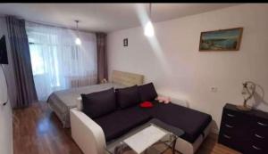 Butas Putinuose في أليتس: غرفة معيشة بها أريكة وسرير