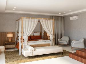 Ένα ή περισσότερα κρεβάτια σε δωμάτιο στο Villa Sol e Mar