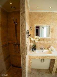 布鲁日Hostel Lybeer Private Rooms just for two!的带水槽和淋浴的浴室 更多55张照片