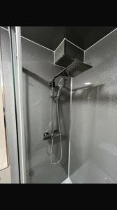 a shower with a shower head in a bathroom at Contractors LONG TERM BOOKINGS in London