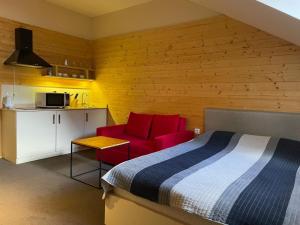 Η κουζίνα ή μικρή κουζίνα στο New Gudauri GoodHost Apartments