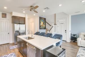 a kitchen with a sink and a counter top at Home Theater System and Gazebo Los Angeles Getaway! in San Fernando