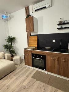 O bucătărie sau chicinetă la Modern suite with private Jacuzzi garden