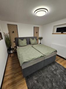 a bedroom with a large bed in a room at harmonische 2-Zimmer Ferienwohnung in Nörten-Hardenberg