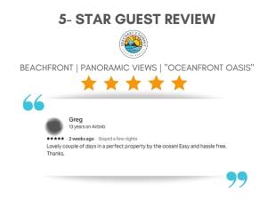 a screenshot of the star guest review website at Beachfront Panoramic Views Oceanfront Oasis in Salisbury