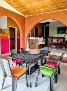 Khu vực ghế ngồi tại Finca El Paraíso