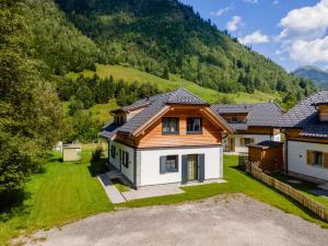 an aerial view of a house in the mountains at Riesner Alm 35 in Donnersbachwald