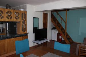 TV a/nebo společenská místnost v ubytování Cabaña y Hostal Dr Steffens