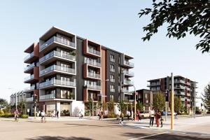 una representación de un edificio de apartamentos en una calle en Manchester Square Urban Stay - Easy To Everything, en Christchurch