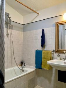 een badkamer met een ligbad en een wastafel bij Chez Corinne in Valence +24 foto's