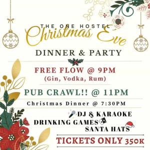 a christmas themed invitation to a christmas party at The One Hostel Hanoi in Hanoi