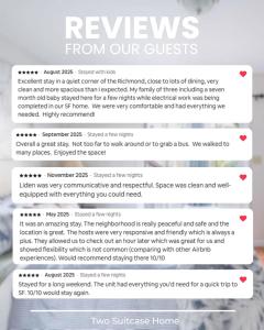 ein Screenshot einer SMS mit einer Gästebewertung in der Unterkunft Cozy Charming Richmond 1BR Retreat in San Francisco