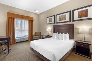 a hotel room with a large bed and a desk at Best Western Bonnyville Inn & Suites in Bonnyville