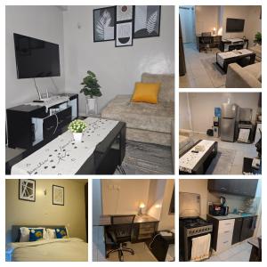 een collage van vier foto's van een woonkamer bij One Bedroom Apartment by Birnes Haven in Ongata Rongai 