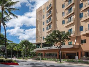 a rendering of the exterior of a hotel at Marriott Vacation Club, Waikīkī- 1 BEDROOM in Honolulu
