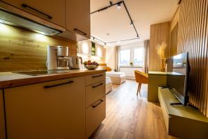 Kuchyň nebo kuchyňský kout v ubytování City-House-Achern Studios