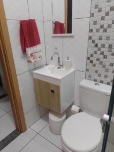 Koupelna v ubytování Casa em Penha