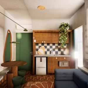 Kuchyň nebo kuchyňský kout v ubytování Design Studio Casa Rio Ipanema