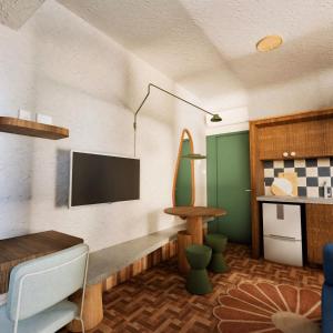 TV a/nebo společenská místnost v ubytování Design Studio Casa Rio Ipanema