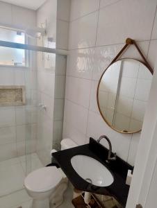 Ванная комната в Apartamento à 3min do Aeroporto