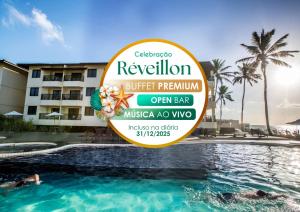 萨尔瓦多卡图萨巴套房度假酒店的度假村游泳池的标志