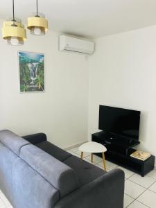 Χώρος καθιστικού στο L'Échappée Bleue studio 5 min port et plage centre ville