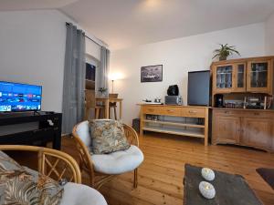 TV a/nebo společenská místnost v ubytování Quartier1905 charmanter Altbau zentral & waldnah