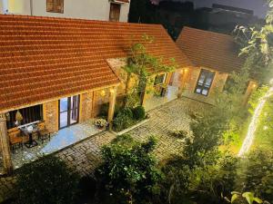an aerial view of a house with a roof at Trang An ViewPoint Homestay in Ninh Binh