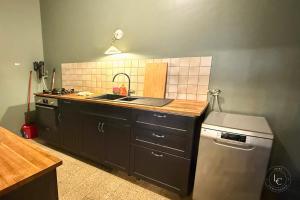 una cocina con fregadero y lavavajillas en L'Ecrin Balgentien - A deux pas de la Loire et du Centre, en Beaugency