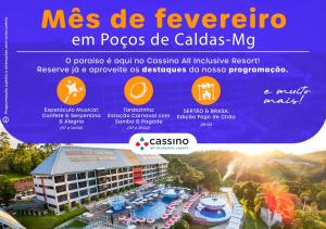 Un cartel de un hotel en un complejo turístico. en Cassino All Inclusive Resort Poços de Caldas By Nacional Inn, en Poços de Caldas