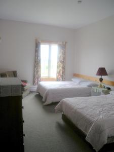 a bedroom with two beds and a window at Wildnorth Hotel in St. Anthony