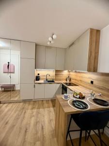 Η κουζίνα ή μικρή κουζίνα στο Lawendowy Ogród