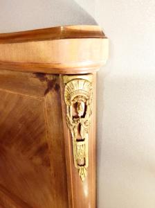 a wooden door with a animal design on it at L'Andalouse in Vailly-sur-Sauldre