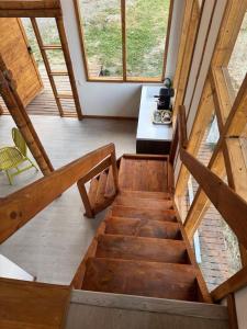 een uitzicht over een trap in een tiny house bij Cabaña montaña Choachi in Choachí