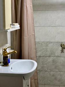 a bathroom with a sink and a shower at Guest House 52 in Goris +11 photos