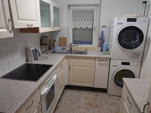 Кухня или мини-кухня в Ferienwohnung Erlangen Urlaub mitten in Franken
