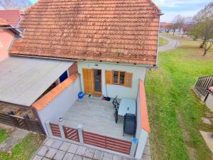 an overhead view of a house with a deck at Villa Petz in Brežice