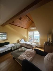 Ένα ή περισσότερα κρεβάτια σε δωμάτιο στο Panorama Krzyżacka