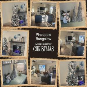 泰布尔罗克Pineapple Bungalow - 14ppl的客厅里画着圣诞树的画作