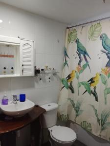 Et badeværelse på Casa en parcela