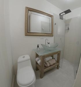 Et badeværelse på Apartamento Manizales excelente ubicación