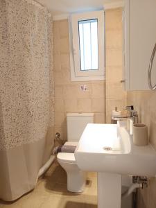 een badkamer met een wit toilet en een wastafel bij Nafplio pleasure project in Nafplio +22 foto's