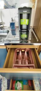 Køkken eller tekøkken på Apê República Próx Metrô Centro Histórico