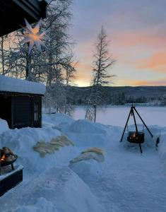 Modern Cottage With River Frontage Near Opphus om vinteren