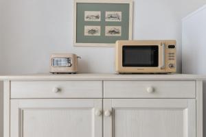 een magnetron en een broodrooster op een aanrecht bij Appartamento Lucia in Capoliveri
