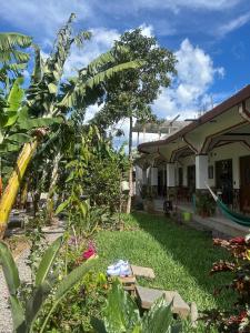 Hospedaje Nicolas في سان خوان لاجونا: فناء خلفي لمنزل به نباتات وأشجار