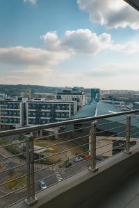 a view of a highway from a building at Menlyn Apartment - Studio in Pretoria