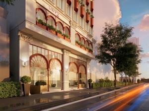 El edificio en el que está el hotel