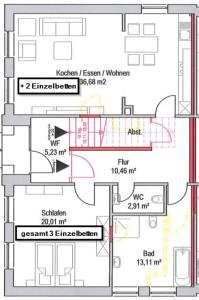 a floor plan of a building with at Landhaus Bea in Rabenkirchen-Faulück