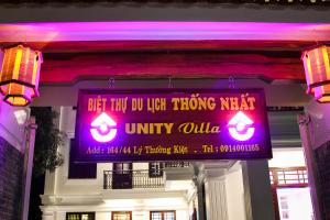 Un certificat, premiu, logo sau alt document afișat la Unity Villa